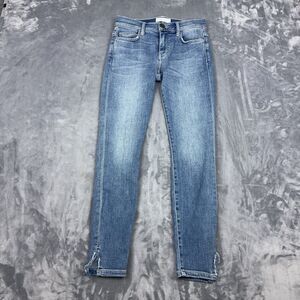 Current Elliot Jeans Womens Size 25 Blue The Stiletto Slit Hem Mid Rise Stretch